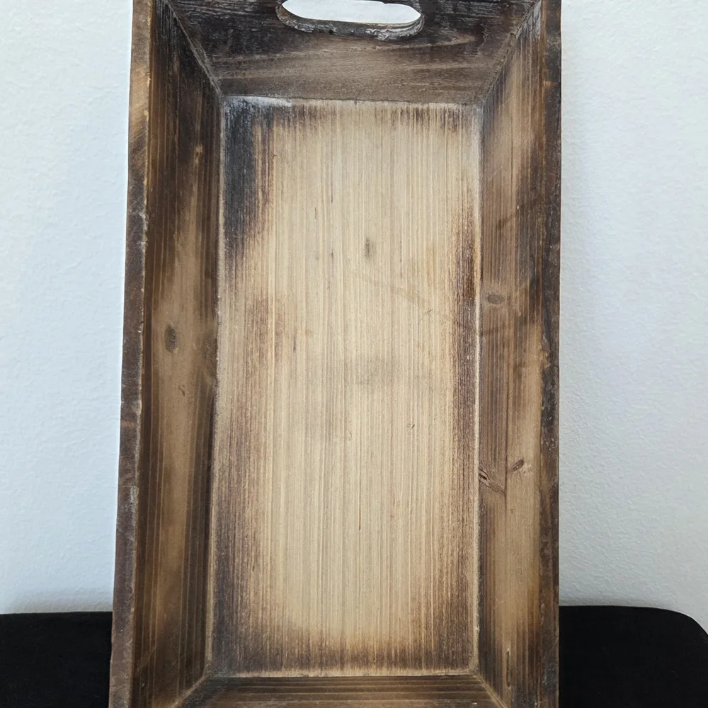 Handcrafted Wooden Bath Vanity Tray - Brown
